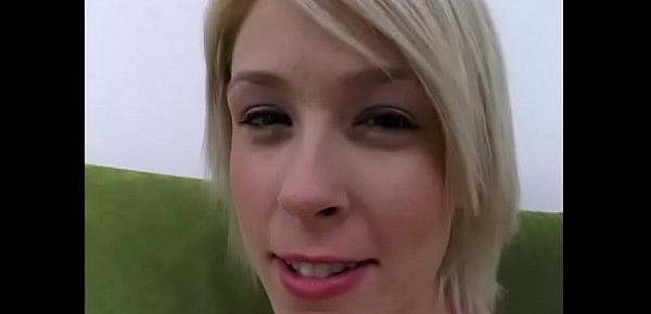  Cute blonde Brittany Angel shows off her sucking skills before getting her ass creamed